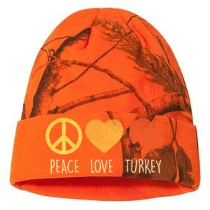 Peace Love Turkey Funny Thanksgiving Day Hippie Hippy Gift Kati Licensed 12" Camo Beanie