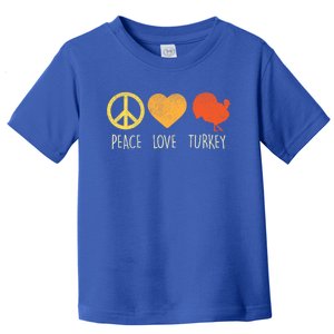 Peace Love Turkey Funny Thanksgiving Day Hippie Hippy Gift Toddler T-Shirt