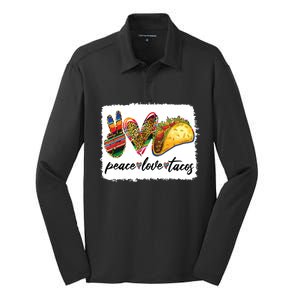 Peace Love Tacos Cute Taco Tuesday Mexican Food Lovers Silk Touch Performance Long Sleeve Polo