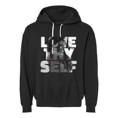 Positive Love Thy Self to promote SelfCare  Garment-Dyed Fleece Hoodie