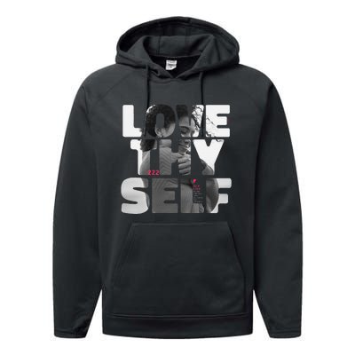 Positive Love Thy Self to promote SelfCare  Performance Fleece Hoodie