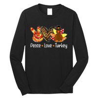 Peace Love Turkey Pumpkin Gobble Turkey Thanksgiving Long Sleeve Shirt