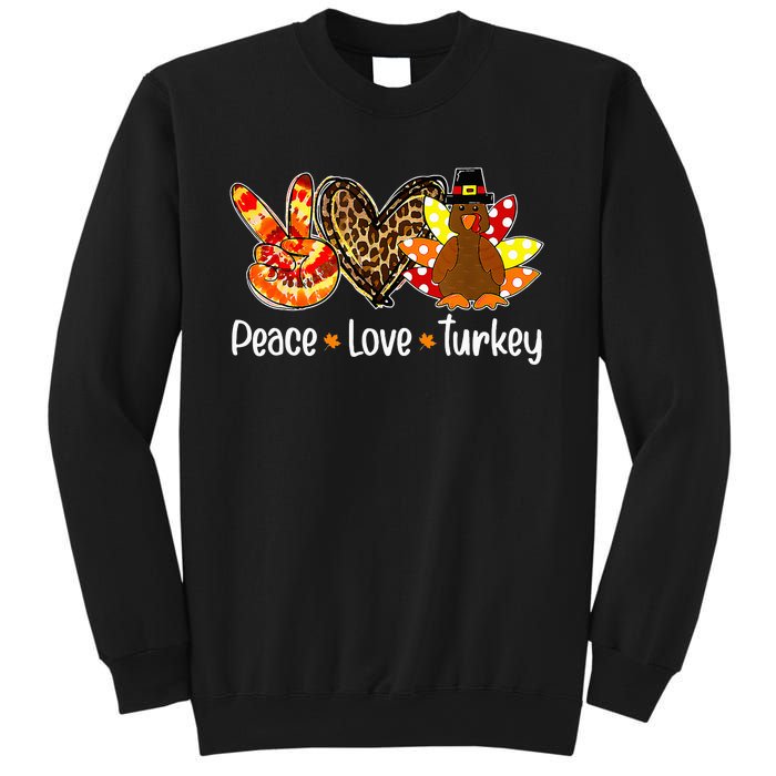 Peace Love Turkey Pumpkin Gobble Turkey Thanksgiving Sweatshirt