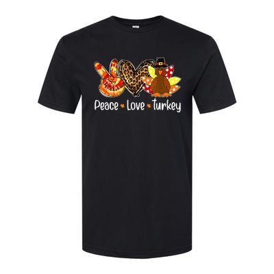 Peace Love Turkey Pumpkin Gobble Turkey Thanksgiving Softstyle CVC T-Shirt