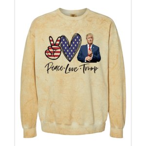 Peace Love Trump Funny Trump Girl Colorblast Crewneck Sweatshirt