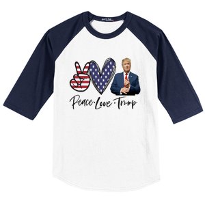 Peace Love Trump Funny Trump Girl Baseball Sleeve Shirt