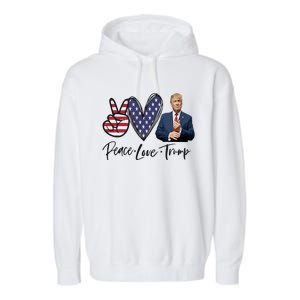 Peace Love Trump Funny Trump Girl Garment-Dyed Fleece Hoodie