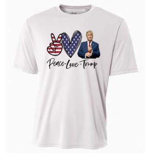 Peace Love Trump Funny Trump Girl Cooling Performance Crew T-Shirt