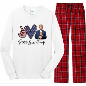 Peace Love Trump Funny Trump Girl Long Sleeve Pajama Set