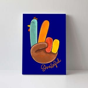 Peace Love Turkey Grateful Turkey Hand Sign Thanksgiving Cool Gift Canvas