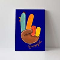 Peace Love Turkey Grateful Turkey Hand Sign Thanksgiving Cool Gift Canvas