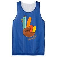 Peace Love Turkey Grateful Turkey Hand Sign Thanksgiving Cool Gift Mesh Reversible Basketball Jersey Tank