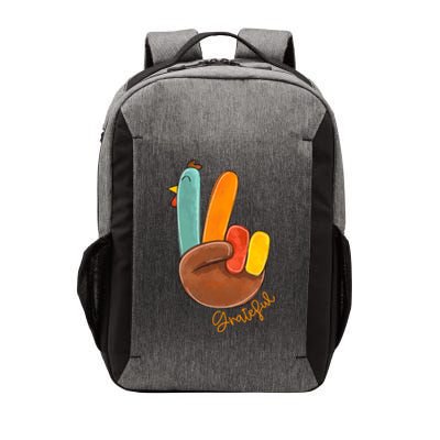 Peace Love Turkey Grateful Turkey Hand Sign Thanksgiving Cool Gift Vector Backpack