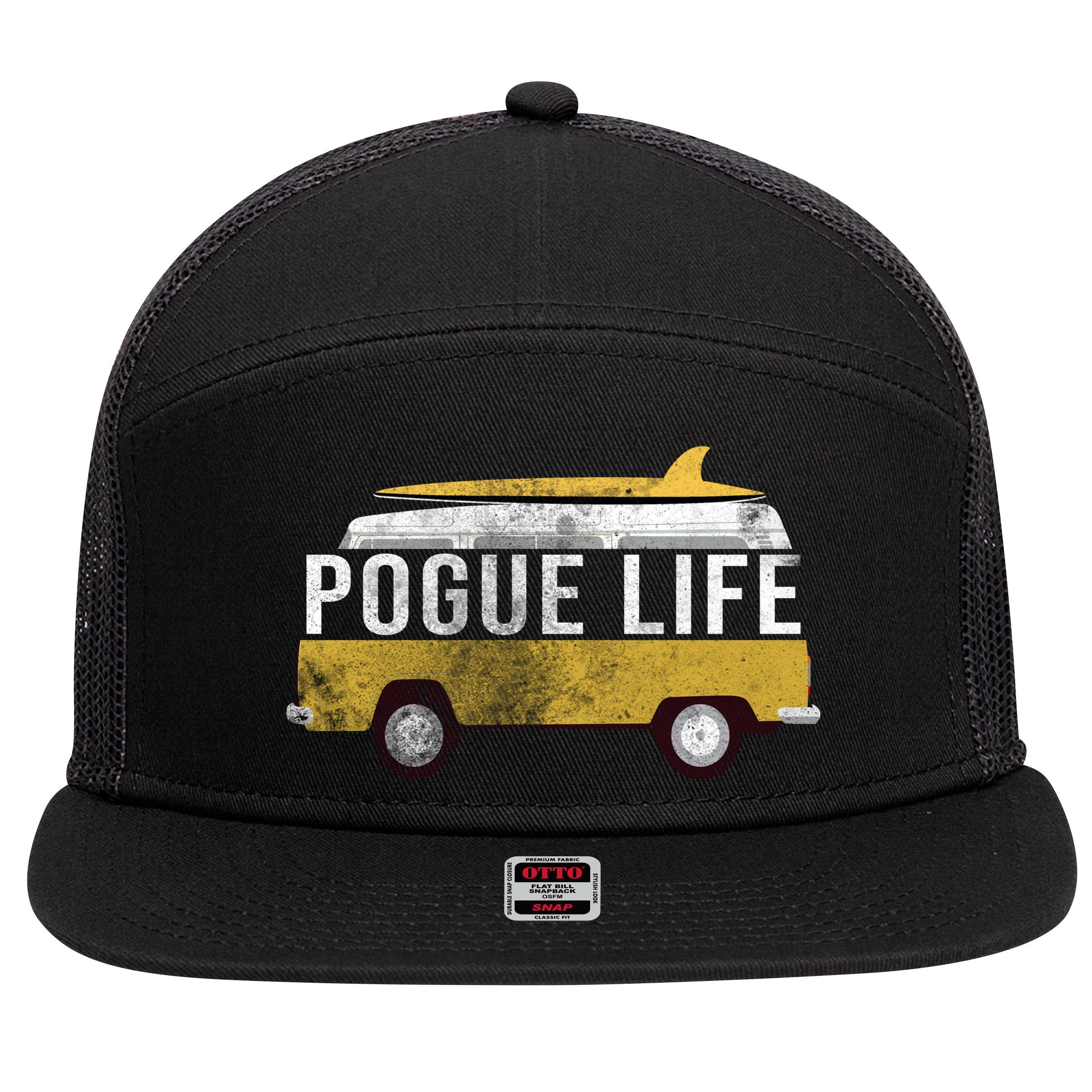 Pogue Life The Bronco 7 Panel Mesh Trucker Snapback Hat