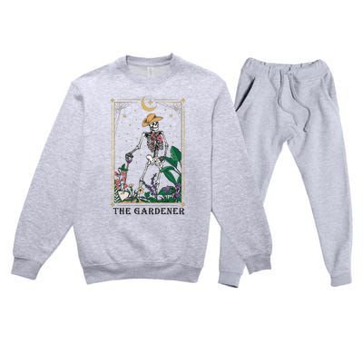 Plant Lover Tarot Card Mom Gardening Premium Crewneck Sweatsuit Set