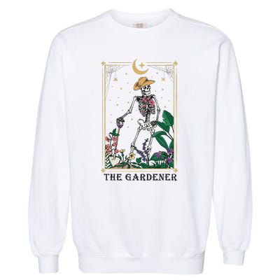 Plant Lover Tarot Card Mom Gardening Garment-Dyed Sweatshirt