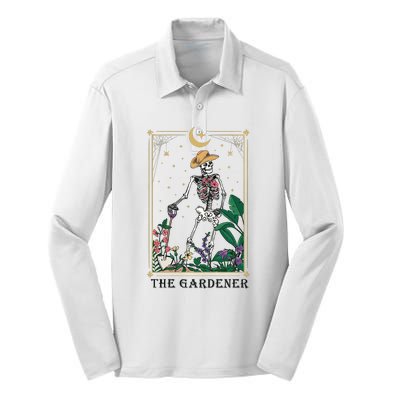 Plant Lover Tarot Card Mom Gardening Silk Touch Performance Long Sleeve Polo