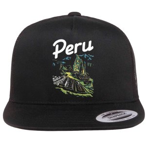 Peru Lover Typical Peruvian Vacation Souvenir Flat Bill Trucker Hat