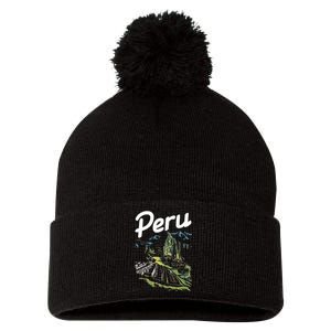 Peru Lover Typical Peruvian Vacation Souvenir Pom Pom 12in Knit Beanie