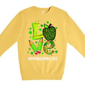 Principal Life Teacher Lover St Patricks Day School Gift Premium Crewneck Sweatshirt