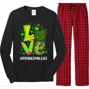 Principal Life Teacher Lover St Patricks Day School Gift Long Sleeve Pajama Set