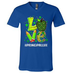 Principal Life Teacher Lover St Patricks Day School Gift V-Neck T-Shirt