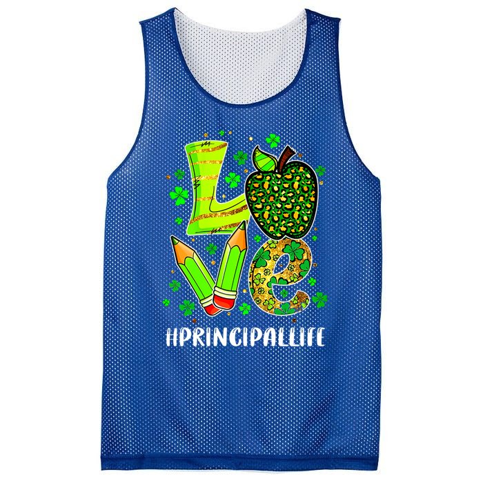 Principal Life Teacher Lover St Patricks Day School Gift Mesh Reversible Basketball Jersey Tank