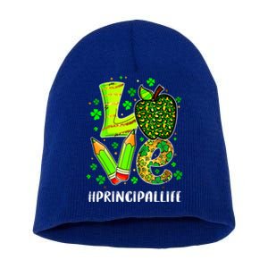 Principal Life Teacher Lover St Patricks Day School Gift Short Acrylic Beanie