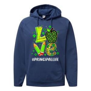 Principal Life Teacher Lover St Patricks Day School Gift Performance Fleece Hoodie