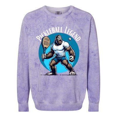 Pickleball Lover Team Bigfoot Funny Pickleball Legend Meaningful Gift Colorblast Crewneck Sweatshirt