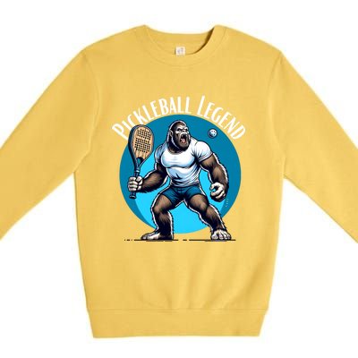 Pickleball Lover Team Bigfoot Funny Pickleball Legend Meaningful Gift Premium Crewneck Sweatshirt