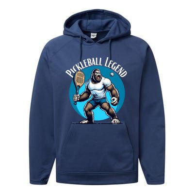 Pickleball Lover Team Bigfoot Funny Pickleball Legend Meaningful Gift Performance Fleece Hoodie