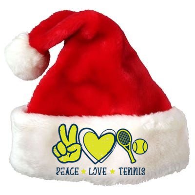 Peace Love Tennis Cool Player Coach Hippie Premium Christmas Santa Hat