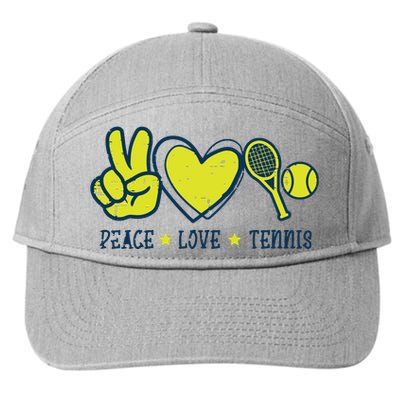 Peace Love Tennis Cool Player Coach Hippie 7-Panel Snapback Hat