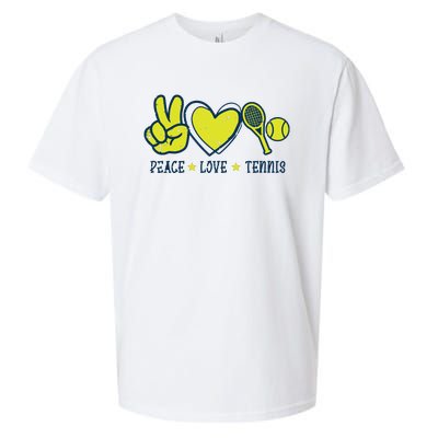 Peace Love Tennis Cool Player Coach Hippie Sueded Cloud Jersey T-Shirt