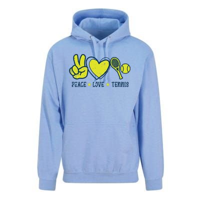 Peace Love Tennis Cool Player Coach Hippie Unisex Surf Hoodie