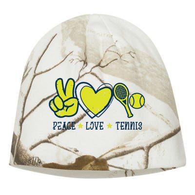 Peace Love Tennis Cool Player Coach Hippie Kati - Camo Knit Beanie