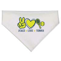 Peace Love Tennis Cool Player Coach Hippie USA-Made Doggie Bandana