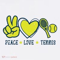Peace Love Tennis Cool Player Coach Hippie T-Shirt
