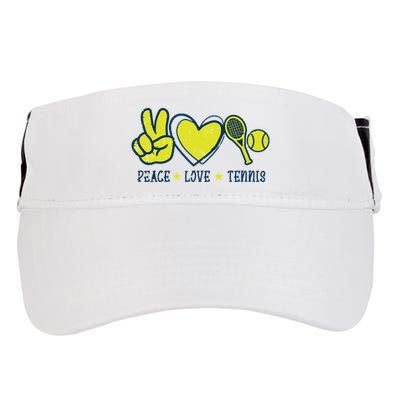 Peace Love Tennis Cool Player Coach Hippie Adult Drive Performance Visor