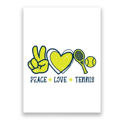 Peace Love Tennis Cool Player Coach Hippie Poster
