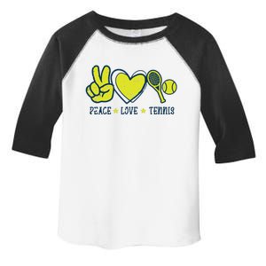 Peace Love Tennis Cool Player Coach Hippie Toddler Fine Jersey T-Shirt