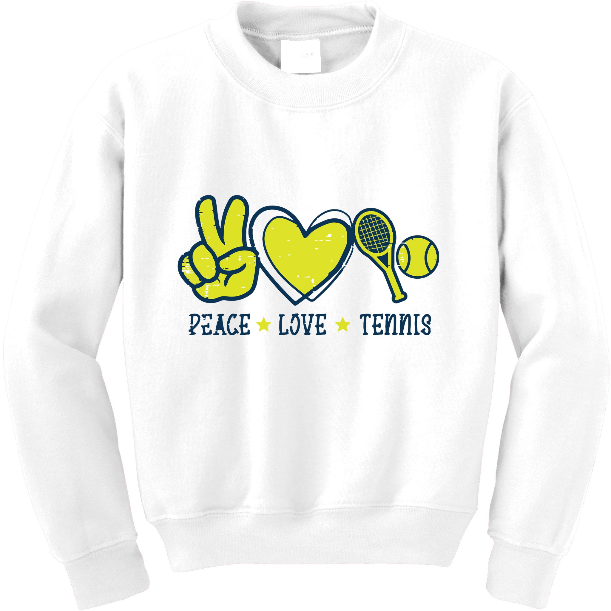 Peace Love Tennis Cool Player Coach Hippie Kids Sweatshirt
