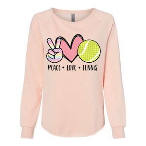 Peace Love Tennis Cute Design Womens California Wash Sweatshirt