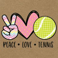 Peace Love Tennis Cute Design Cotton Canvas Backpack