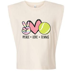 Peace Love Tennis Cute Design Garment-Dyed Women's Muscle Tee