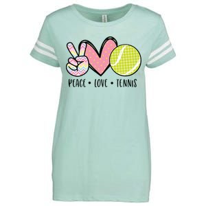 Peace Love Tennis Cute Design Enza Ladies Jersey Football T-Shirt