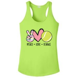 Peace Love Tennis Cute Design Ladies PosiCharge Competitor Racerback Tank