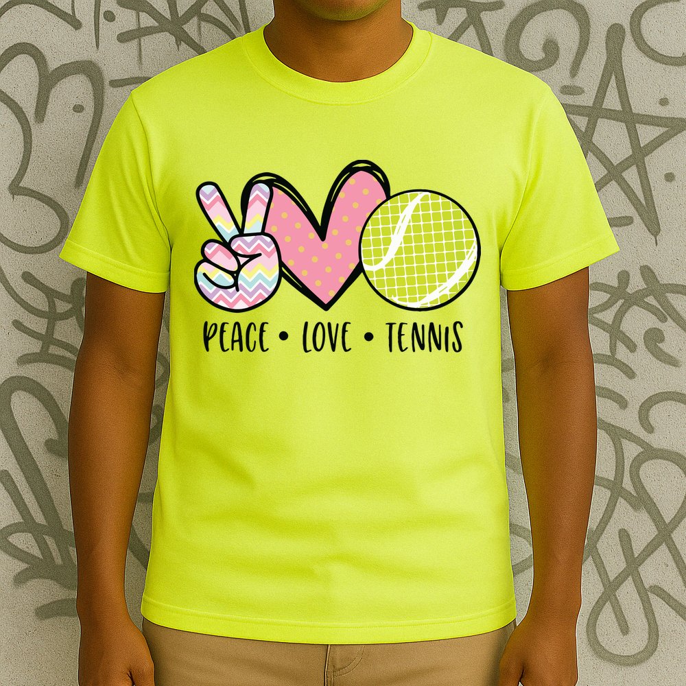 Peace Love Tennis Cute Design T-Shirt
