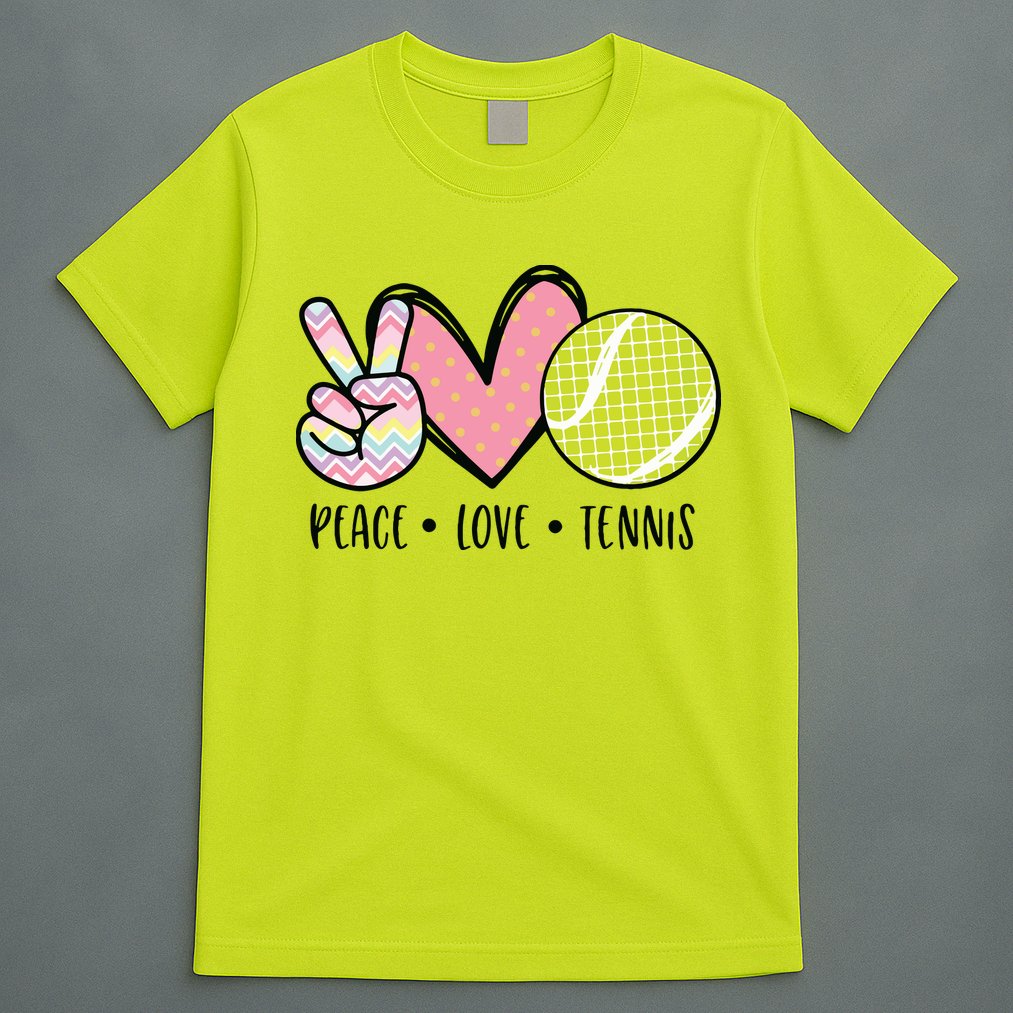 Peace Love Tennis Cute Design T-Shirt